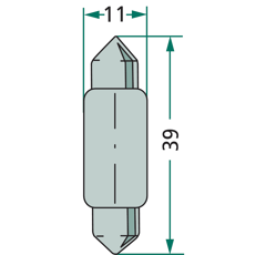 Ampoule navette 39 x 11 MM - 10 W PHILIPS
