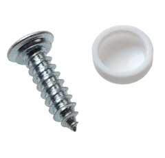 Kennzeichenblechschraube 5,6x19 mit weißer PVC-Kappe - 100 Stk.