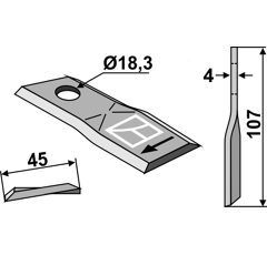 Couteau vrille droite pour faucheuse MORRA 014760 - BlackSteel©