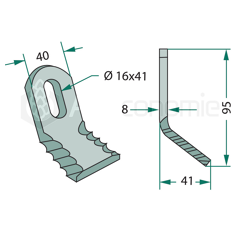 Schlegelmesser 97 x 40 mm für Mulcher ROUSSEAU - Nachbau