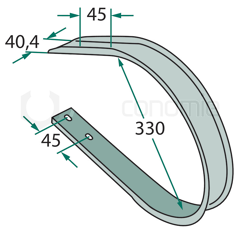 Racleur Ø 330 mm pour presses à balles DEUTZ-FAHR - TAARUP - VICON/PZ 16617875 adaptable