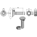 Pflugschraube DIN 604 M16 x 2 x 100 mit Sechskantmutter Europäische EA-Qualität