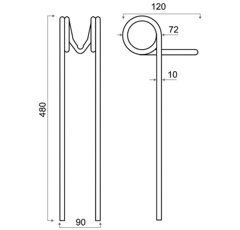 Peigne 480 mm pour semoir CARRE 90054112 adaptable