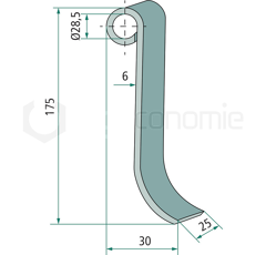 Fléau pour broyeur 175x25mm BERTIadaptable 