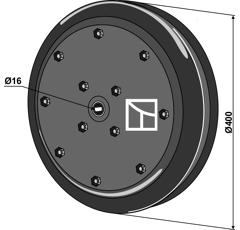 Roue complète Ø 400 mm pour semoir KUHN K3613910 adaptable - BlackSteel©