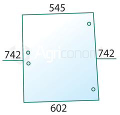 Vitre latérale pour machine agricole SAME 0.9234.214.010 adaptable