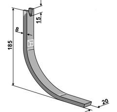 Tiefenführungskufe 185 mm – Nachbau