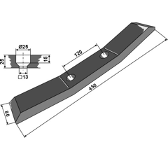 Meißelschar für Grubber LEMKEN 3371686 – Nachbau