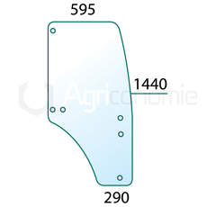 Vitre de porte droite de machine agricole JOHN DEERE R198625 adaptable