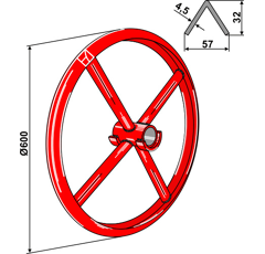 Roue à anneaux pour rouleau VOGEL & NOOT G0322200 adaptable - BlackSteel©