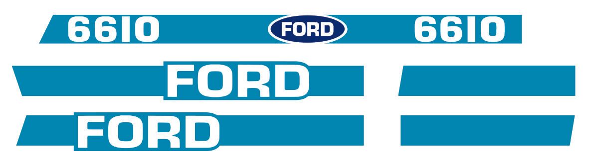 Kit D'autocollants Décalques Pour Tracteur Ford 4000 - Fond Bleu - Neuf