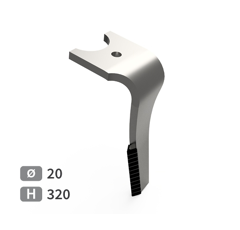 Dent de herse rotative Droite plaquettes carbure triangulaires, fixation rapide HORSCH 380426 adaptable