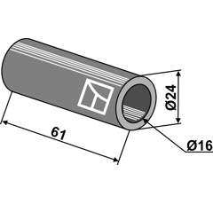 Entretoise 61x16 pour broyeur NOREMAT adaptable - Blacksteel©