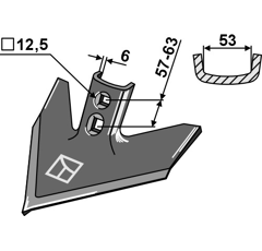 Soc triangulaire pour vibroculteur CASE IH 1547105C1 adaptable - Blacksteel©