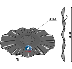 Säscheibe gewölbt für KUHN 110032 Nachbau