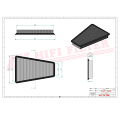 Filtro de aire HIFI FILTER SC70132 Adaptable