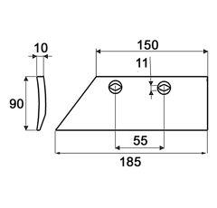 Pflugschar links GREGOIRE & BESSON 19111 - Nachbau