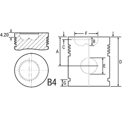 Kolben 106,50 mm Landmaschine JOHN DEERE AR87748 - DD14529 - RE19278 Nachbau