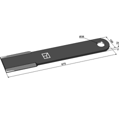 Couteau pour broyeur 675mm MC CONNEL 46001 adaptable - Blacksteel©