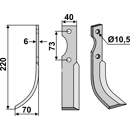 Fräsmesser Links 220 x 40 Agrimac Nachbau