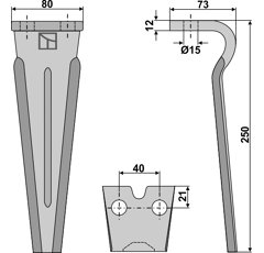Dent pour herse rotative FORIGO-ROTERITALIA RLM 71001 adaptable - Blacksteel©