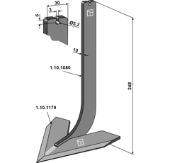 Stiel mit Schar 120mm - Mehrere Marken
