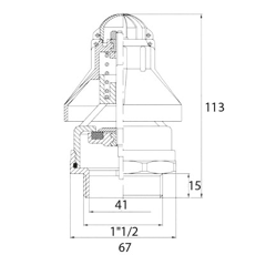 Soupape de dépression 1" 1/2 pour tonne à lisier