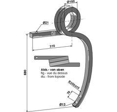 Dent gauche pour cultivateur VOGEL & NOOT 884602 adaptable - BlackSteel©