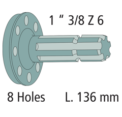Arbre de prise de force pour tracteur CASE 04417388 adaptable