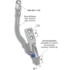 Reja 32 mm para sembradora BOURGAULT 047-VRT-1040 - BlackSteel©