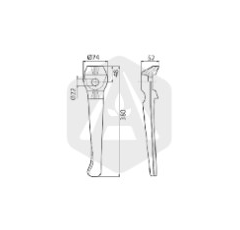 Dent gauche 380 mm pour herse rotative adaptable