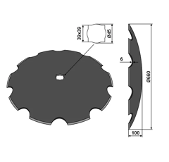 Disco cóncavo dienteado Ø 660 mm para rastrojador GREAT PLAINS P00280 adaptable