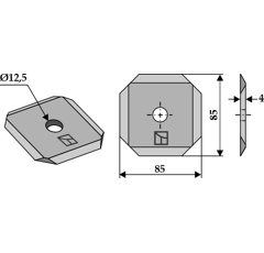 Couteau pour autochargeuse KUHN A7153000 adaptable - Blacksteel©
