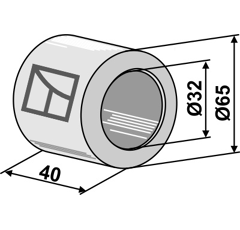 Palier matières plastique Ø 65 mm adaptable