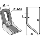 Fléau 86 mm pour broyeur FERRI 09001049 adaptable