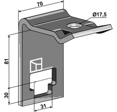 Bride de fixation pour dent 30 - 81 mm adaptable BlackSteel©