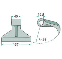 Marteau 40x137 TR16,5 pour broyeur BERTI|HERDER 2405003055 - BlackSteel©