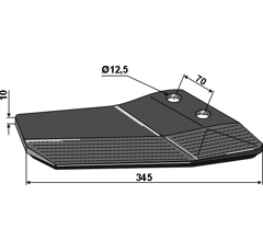 Aileron droite pour LEMKEN 3374426 adaptable - BlackSteel©