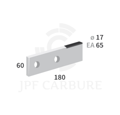 Couteau 2 trous avec plaquettes carbure pour épandeur BROCHARD 180x60 mm adaptable