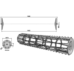 Rouleau à cage 1452 mm pour rouleau émotteur LEMKEN 4230843 adaptable - BlackSteel©