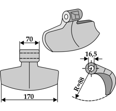 Marteau pour broyeur HMF FREI 483304 adaptable - Blacksteel©