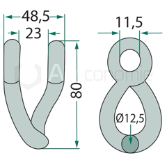 Manille 80x48,5 pour broyeur MULAG adaptable 