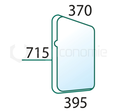 Vitre arrière pour machine agricole SAME 0.012.1438.0/30 adaptable