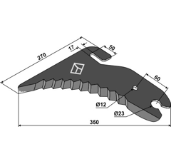 Couteau pour WELGER 0982210900|0982210400 adaptable