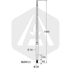 Dent de fourche pour chargeur KVERNELAND 221154 adaptable
