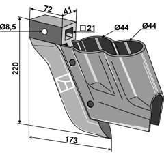 Soc à engrais complet pour semoir BECKER 59248 adaptable - BlackSteel©
