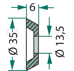 Rondelle 35x6x13,5 à alésage fraise pour broyeur adaptable
