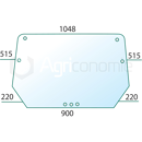 Vitre arrière pour machine agricole DEUTZ-FAHR 4340310 adaptable