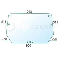 Vitre arrière pour machine agricole DEUTZ-FAHR 4340310 adaptable