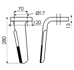 Lame dent droite pour herse rotative KUHN 52561410 origine